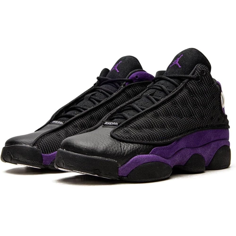 Jordan Big Kid 13 Retro Court Black/Court Purple Sneakers